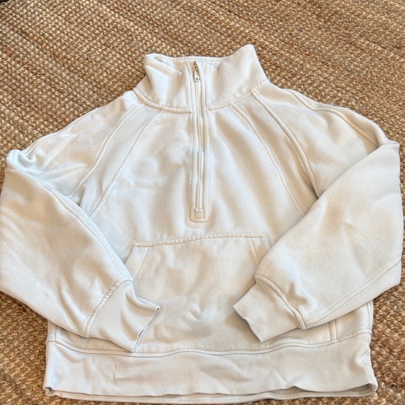 CRZ YOGA Tops - CRZ YOGA Cream zip Pullover